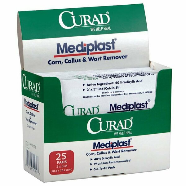 Medline Curad Mediplast Wart Removal Pads 2 in. x 3 in., 150PK CUR01496